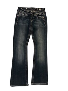 Miss Me Dark Wash Bootcut Jeans with Contrast Stitching
